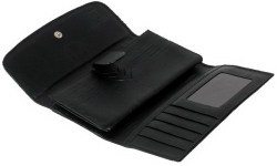 W101 Trifold wallet with button flap closure
